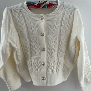 Chic Ivory Cable‎ Knit Kids Sweater